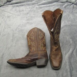 Justin Cowboy Boots Mens 12? Brown Leather Stampede Square Toe Western Riding